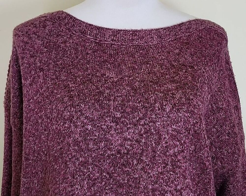 Old Navy Women's Raspberry Leggings Sweater, Speckled, Dropped Shoulders, Large